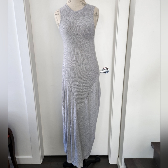 Pinstripe Linen Sleeveless Dress - Picture 1 of 12